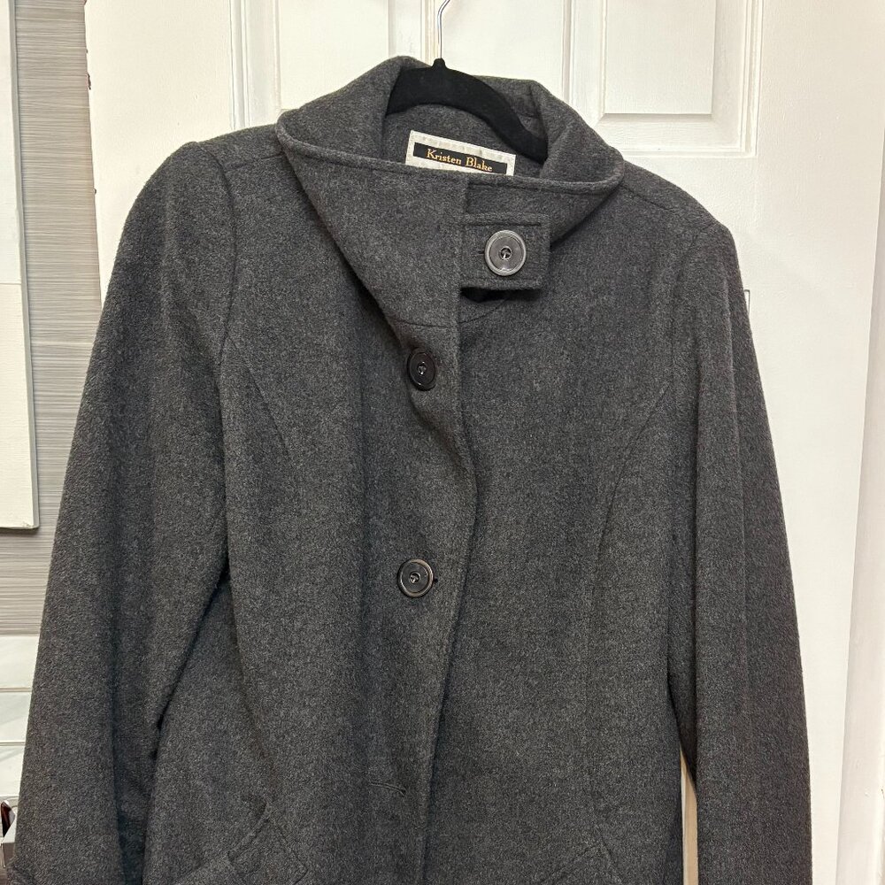 Medium - Vintage Grey Wool Coat